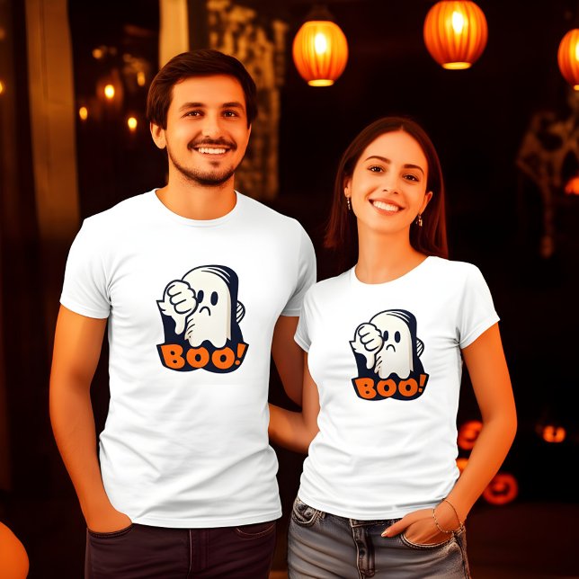 Boo missbilligt Grumpy Halloween Ghost-Design T-Shirt (Von Creator hochgeladen)