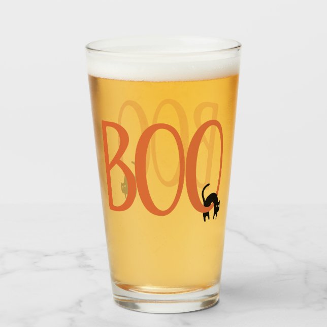 Boo mit schwarzer Katze Glas (Vorne (Gefüllt))