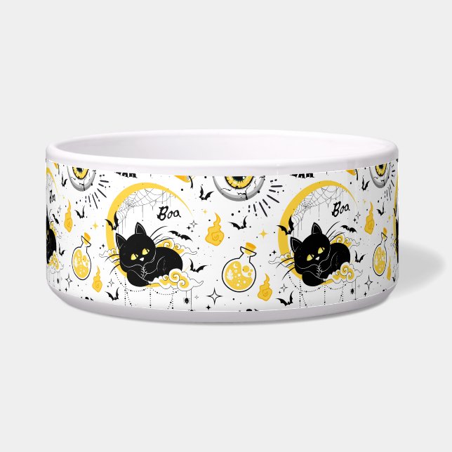 Boo mit schwarzer Katze Napf (Vorderseite)