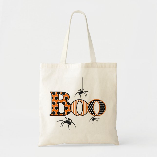BOO mit Spiders Halloween Tragetasche (Vorne)