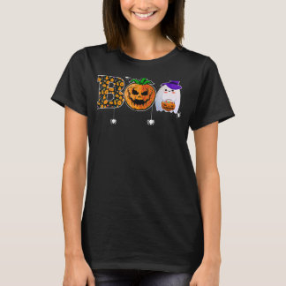 Boo mit Spinnen Ghost Pumpkin und Hexenhut Hallo T-Shirt