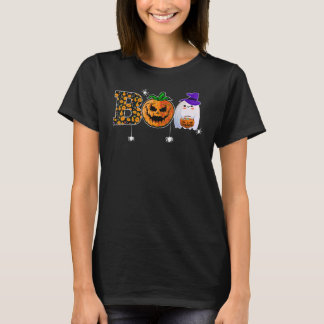 Boo mit Spinnen Ghost Pumpkin und Hexenhut Hallo T-Shirt