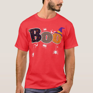 Boo mit Spinnen und Hexenhutchen Jungs Kids Hallow T-Shirt