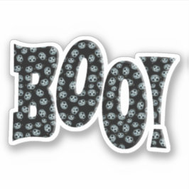 BOO! Mit weißem Halloween-Kürbis Aufkleber