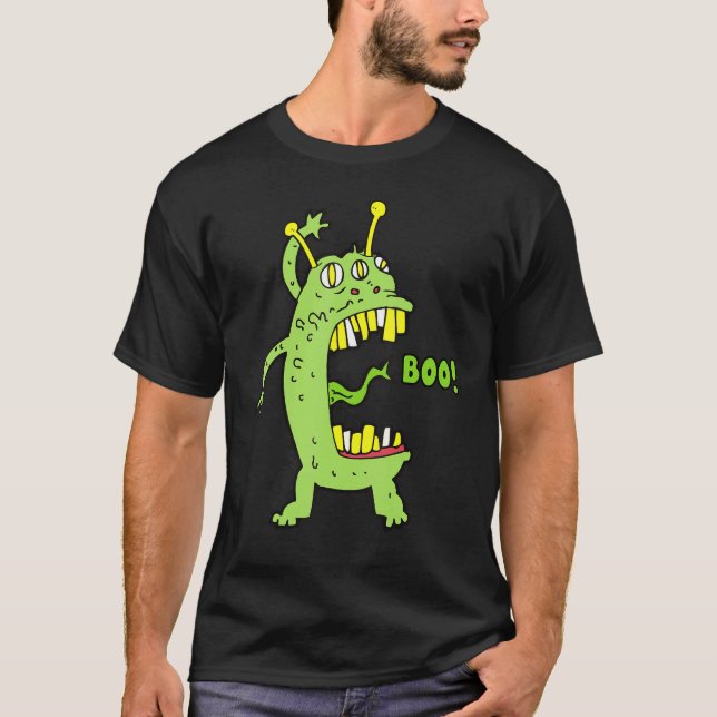 Boo Monster Alien Halloween T-Shirt (Vorderseite)
