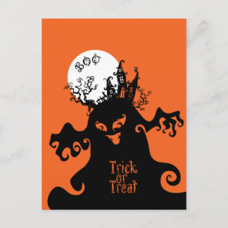 Boo Monster Trick oder Trete von Spooky House Postkarte