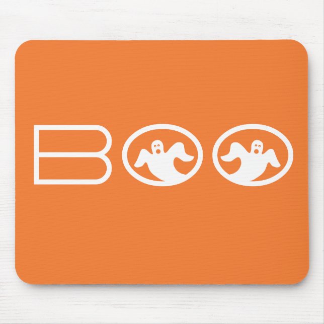 Boo Mousepad, Orange und Weiß Mousepad (Vorne)