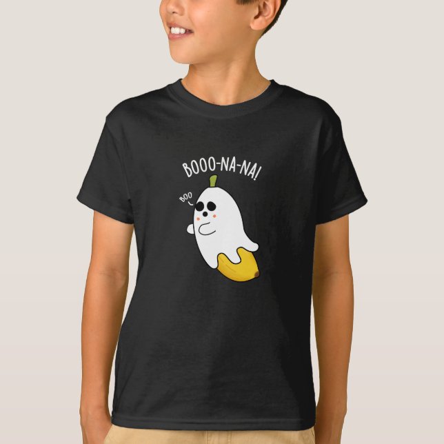 Boo-nana Funny Ghost Banana Pun Dark BG T-Shirt (Vorderseite)