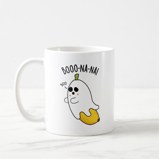 Boo-nana Funny Ghost Banana Pun Kaffeetasse (Links)