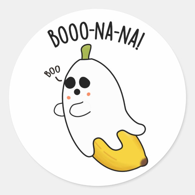 Boo-nana Funny Ghost Banana Pun Runder Aufkleber (Vorderseite)