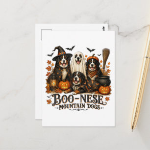 Boo-Nese Berghunde Halloween Gruseliger Hund Postkarte