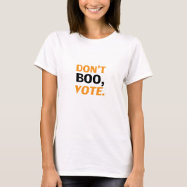 "Boo nicht, vote" schwarz-orange weißes Halloween T-Shirt