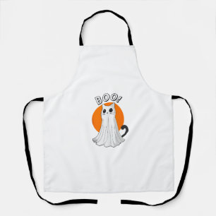 Boo Niedlich Ghost Cat Halloween Moon Spooky Kitty Schürze