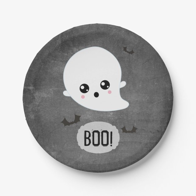 Boo Niedlich Ghost Halloween-Party Pappteller (Vorderseite)