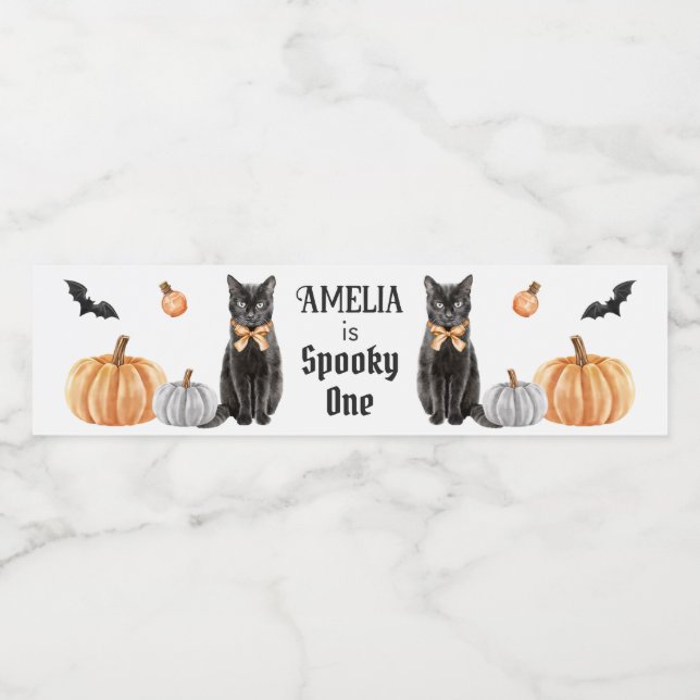 Boo Niedlich Ghost Halloween-Party Wasserflaschenetikett (Einzelnes Label)