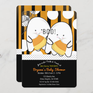 Boo Niedlich Ghost Twin Boys Halloween Babydusche Einladung