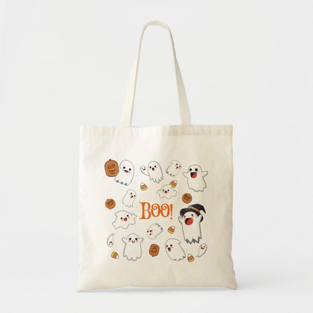 Boo Niedlich Halloween Ghosts Tote Bag Tragetasche (Vorne)