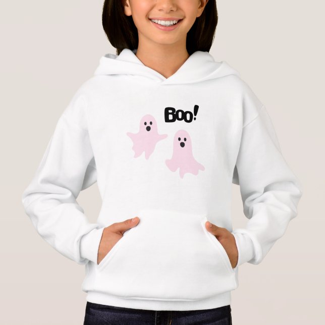 Boo Niedlich Halloween Pink Ghosts Spooky Hoodie (Vorderseite)