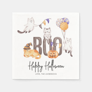 Boo Niedlich Kid's Happy Halloween Katzen Gespenst Serviette