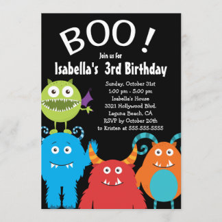 Boo Niedlich Monsters Kindergeburtstag Party Einla Einladung
