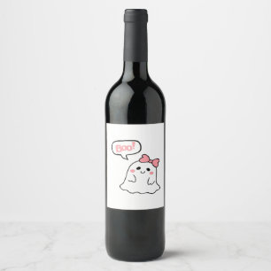 Boo! Niedliche Boo-Minimalreinigung Weinetikett