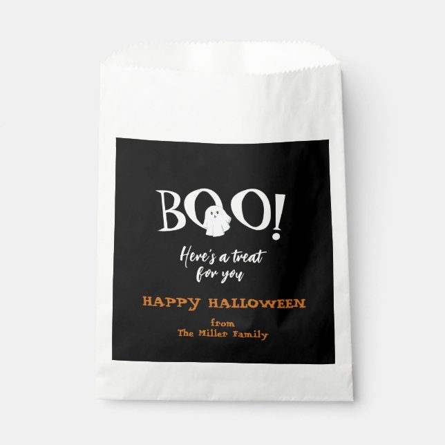 BOO Niedliche Geist Halloween Leckerei Gefälligtas Geschenktütchen (Vorderseite)