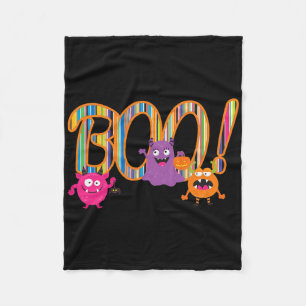 Boo! Niedliche Monster Funny Whimsical Halloween Fleecedecke