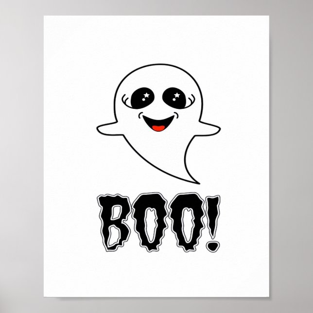 Boo! Niedliches Halloween von Lucas Retro Classic Poster (Vorne)