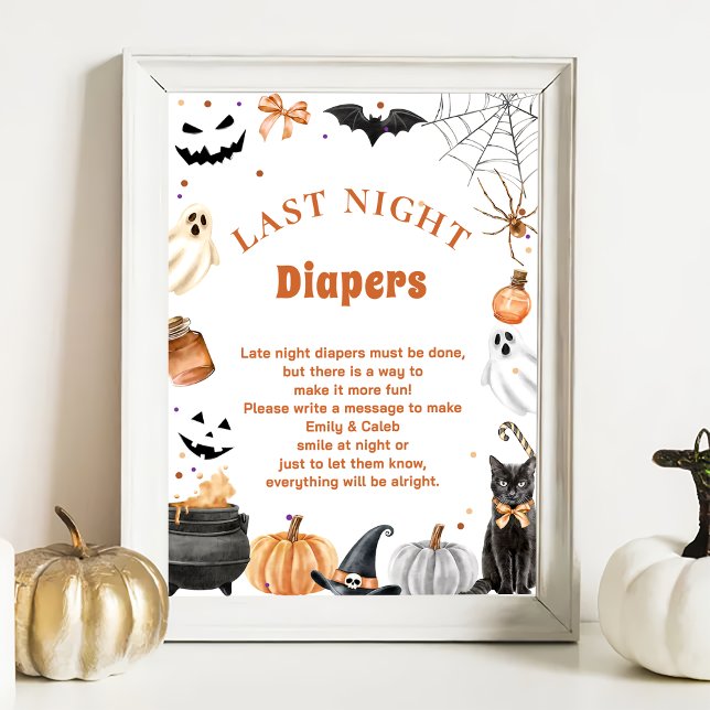 Boo Niedliches "Spate Night Diapers" Baby Showspie Poster (Von Creator hochgeladen)