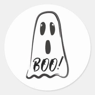 BOO! Niedliches Spooky Ghost Halloween Kostüm Part Runder Aufkleber