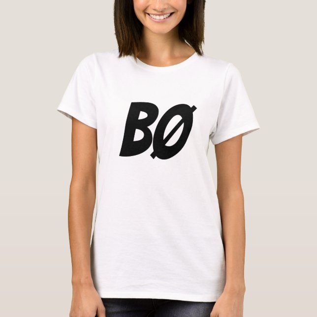 BOO, norwegisch, BØ T-Shirt (Vorderseite)