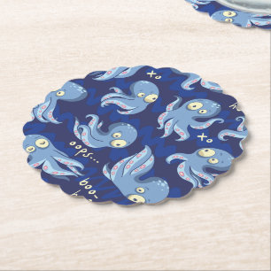 Boo Octopus Blue Kids Bekleidung & Décor Party Untersetzer
