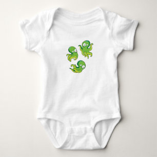 Boo Octopus Grüne Kinder Kleidung & Dekoration Baby Strampler