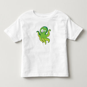 Boo Octopus Grüne Kinder Kleidung & Dekoration Kleinkind T-shirt
