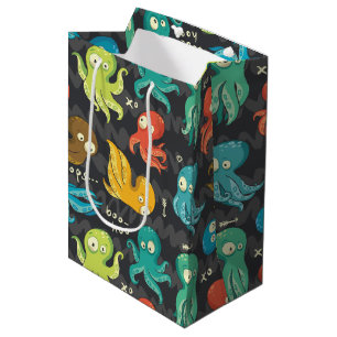 Boo Octopus Niedlich Multicolor Kids Bekleidung & Mittlere Geschenktüte