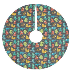 Boo Octopus Niedlich Multicolor Kids Bekleidung & Polyester Weihnachtsbaumdecke