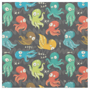 Boo Octopus Niedlich Multicolor Kids Bekleidung & Stoff