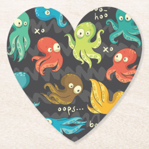 Boo Octopus Niedlich Multicolor Kids Bekleidung & Untersetzer