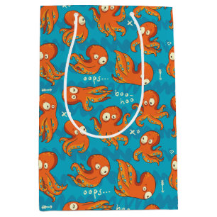 Boo Octopus Niedlich Orange Kids Bekleidung & Deko Mittlere Geschenktüte