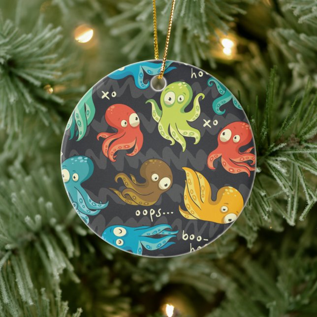 Boo Octopus Niedliche Kids Kleidung & Dekoration (Baum)