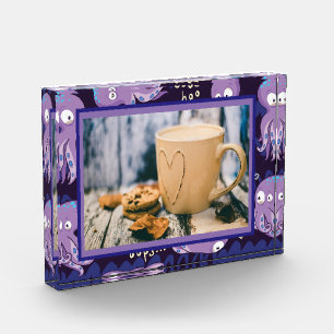 Boo Octopus Niedliche Lila Kinder Kleidung & Dekor Fotoblock
