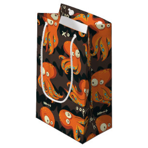 Boo Octopus Orange & Black Kids Kleidung & Dekorat Kleine Geschenktüte
