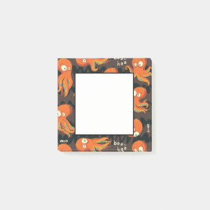 Boo Octopus Orange & Black Kinderbekleidung & Deko Post-it Klebezettel