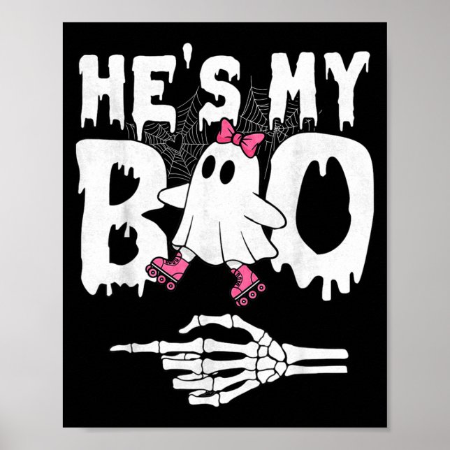 Boo-Paar passende Geist Halloween-Rollschuh Poster (Vorne)