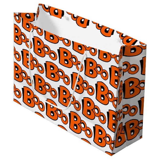 Boo Pattern Große Geschenktüte (Vorderseite Schrägansicht)