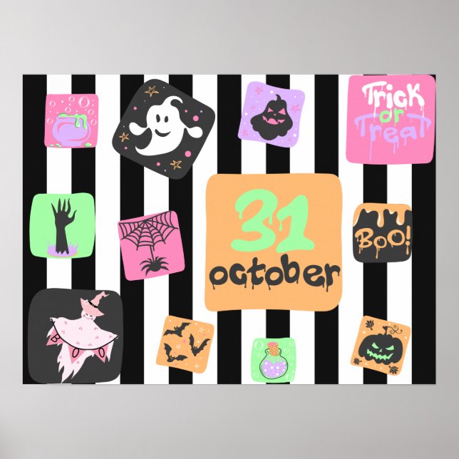 Boo Pink Ghost Pastel Halloween Deko Kids Room (Vorne)