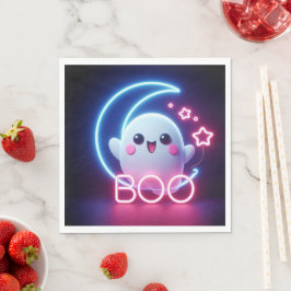 BOO Pink Halloween Ghost Serviette