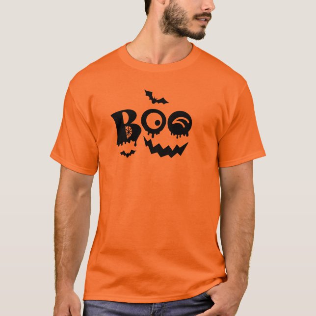 Boo Pumpkin Face Halloween T - Shirt Design (Vorderseite)