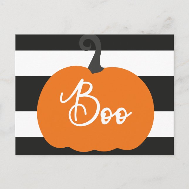 "Boo" Pumpkin-Halloween-Party Postkarte (Vorderseite)