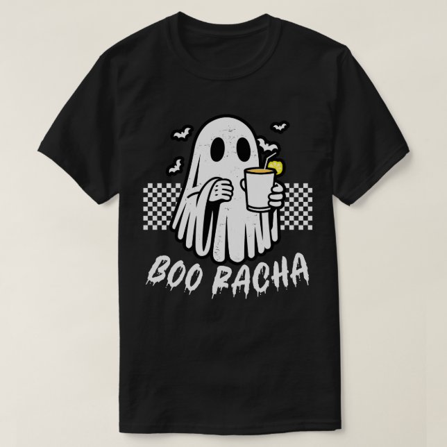 Boo Racha Funny Halloween Niedlich Ghost T-Shirt (Design vorne)